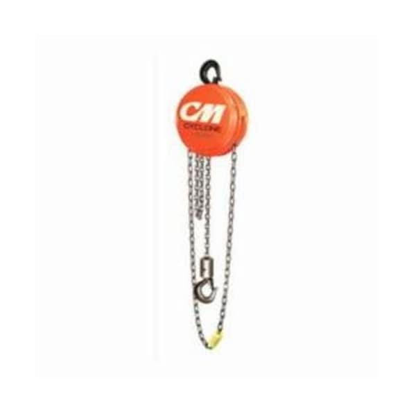 Cm Cyclone Five Reeved Hand Chain Hoist, 10 Ton Load, 10 Ft H Lifting